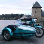 Sidecar Royal Enfield Orient Express Watsonian bleu blue -4